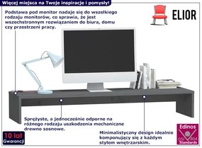 Szara podstawka pod monitor z drewna sosnowego - Rulando