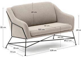 Beżowa sofa 128 cm Brida – Kave Home