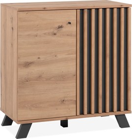 Dwudrzwiowa komoda z lamelami Medan 2D dąb artisan/antracyt