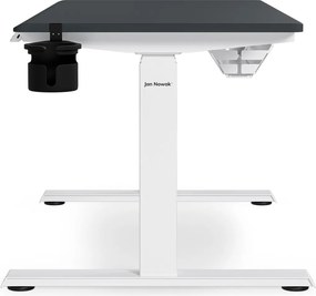 Biurko elektryczne z regulacją wysokości ergonomiczne biało-antracytowe,1200x600 mm: ARIA