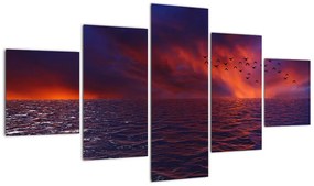Obraz morza z ptakami (125x70 cm)