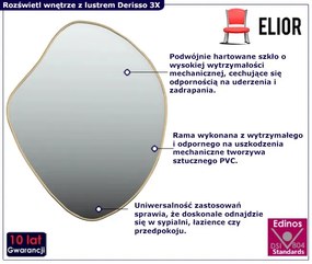 Ścienne zlote lustro wiszące 50x40 cm H1-B53