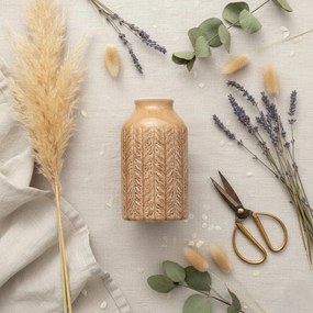 Osłonka Ceramiczna Brąz 17 cm Nowoczesny Wazon zdobiony Elegancki vintage