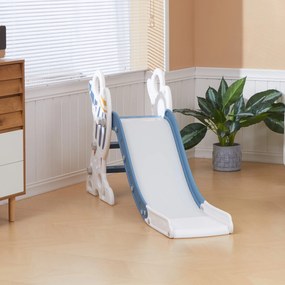 AIYAPLAY Zjeżdżalnia dla dzieci w wieku 1,5-3 lat, design rakietowy, zestaw naklejek, niebieski, 157 x 46,5 x 80 cm