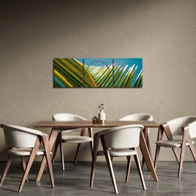 Obraz - Detal liścia palmowego (z zegarem) (90x30 cm)
