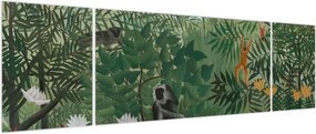 Obraz - Henri Rousseau, Tropical Forest with Monkeys, reprodukcje (170x50 cm)