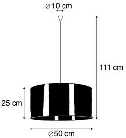 Nowoczesna lampa wisząca czarna klosz miedź 50cm - Pendel Nowoczesny Oswietlenie wewnetrzne