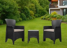 Zestaw mebli balkonowych dla 2 osób Lazuro 058, czarny