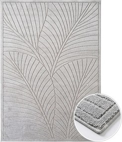 Dywan uniwersalny Nova 3D Listki szare 120 cm x 170 cm