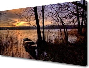 Duży obraz na płótnie Samotna Łódź pod Żaglami