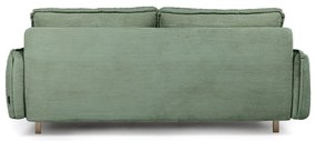 Jasnozielona sztruksowa rozkładana sofa 218 cm Tori – Bonami Selection