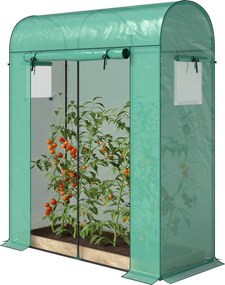Outsunny Szklarnia Pomidorowa Foliowa z Drzwiami Rolowanymi i Oknami z Siatką 170 x 68 x 200 cm Zielona | Aosom PL