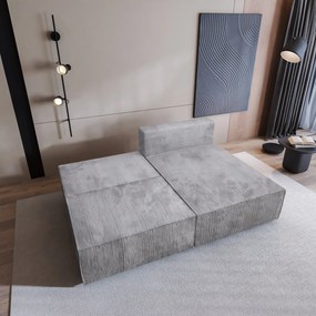 Masseno Narożnik FIORO z funkcją spania i pojemnikiem na pościel Narozniki L, Rozkładana sofa - Jasnoszary, POSO 55