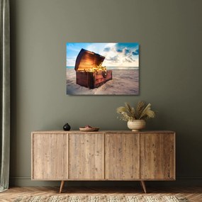 Obraz na szkle - Skarb na plaży (70x50 cm)