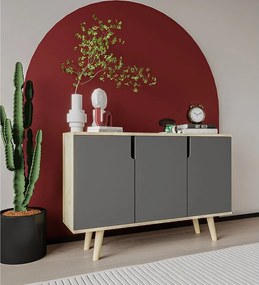 Komoda – 120 cm – Dąb szafirowy i antracyt – Płyta wiórowa