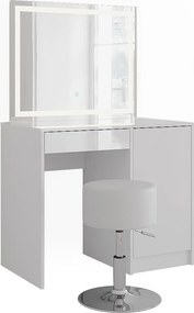 Stół do toalety biały/biały wysoki połysk 89.8x50.1x76 sherry