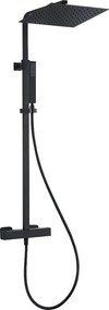 Square II kwadratowa kolumna prysznicowa termostatyczna czarna - Essebagno