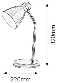 Rabalux 4206 Patric lampa stołowa, srebrny