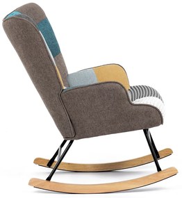 Fotel bujany PW2, patchwork