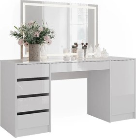 Stół toaletowy biały/biały wysoki połysk 158.2x50.1x76 sherry