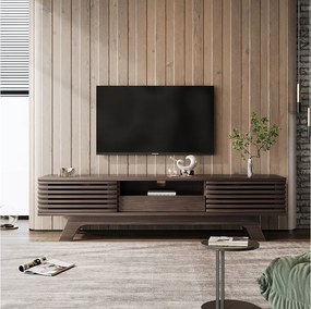 Szafka RTV z 2 drzwiami, 1 szufladą i 1 wnęką - Płyta wiórowa - 150 x 40 x 44,5 cm - Naturalna