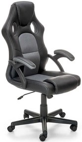 Fotel obrotowy gamingowy czarny + popiel M1-N65