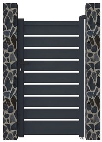 Furtka rozwierna PRIMO, ażurowa, z aluminium w kolorze antracytowym – 100 × 176 cm (szer. × wys.)