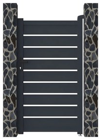 Furtka rozwierna PRIMO, ażurowa, z aluminium w kolorze antracytowym – 103 × 180 cm (szer. × wys.)