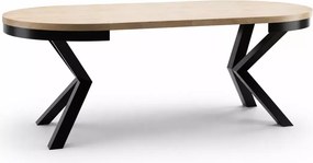 Stół loftowy okrągły rozkładany Bistro 100–176 cm – industrialny stół do jadalni, stalowe nogi