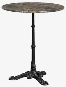 Okrągły Stolik Barowy Ø60cm Z Naturalnego Kamienia Azteca Zielony Marmur Forest - Czarny - Sklum