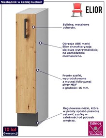 Szafka kuchenna cargo z koszem dąb artisan Eneza 4X