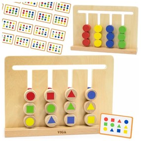 Viga gra logiczna odwzoruj kolory i figury montessori
