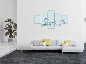 Obraz - Konie z kropli wody (125x70 cm)