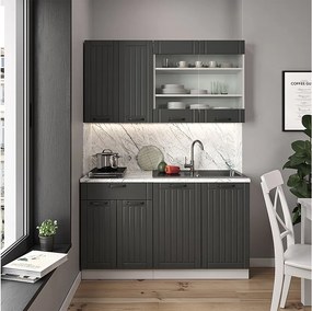 Pojedyncza kuchnia antracytowy dom wiejski/biały 140x60x81.6 fame-line