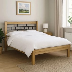 Łóżko drewniane z metalem Grenada