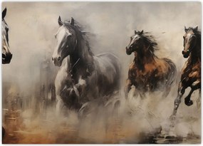 Obraz - Obraz olejny przedstawiający konie (70x50 cm)