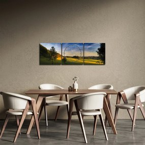 Obraz - Górska łąka (z zegarem) (90x30 cm)