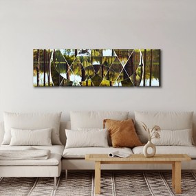 Obraz - Geometryczny kolaż na tle nordyckich lasów (170x50 cm)