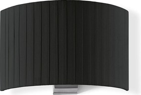 Kinkiet Amsterdam w klasycznym stylu - Wysoko?? 21 cm - wn?trze - stal i satynowany nikiel - czarny plisowany aba?ur wst?gowy - E27 Ø45 Max. 40W-IP20