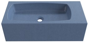 Zestaw umywalka betonowa prostokątna bez otworu na baterię 65 x 30 cm z półką ZALM i konsola