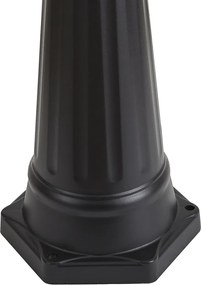 Klasyczny lampion ogrodowy czarny z miedzią 220 cm 3-źródła światła IP44 - Havana