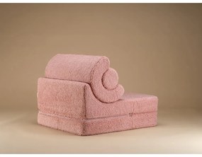 Różowy fotel dziecięcy z materiału bouclé Flipster – Wigiwama