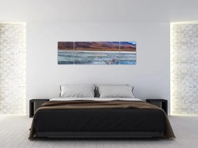 Obraz - Flamingi (170x50 cm)