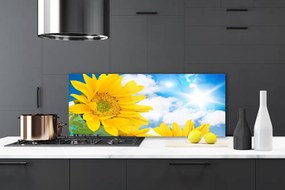 Szkło nad Blatem Kwiatowy Ornament Ścienny