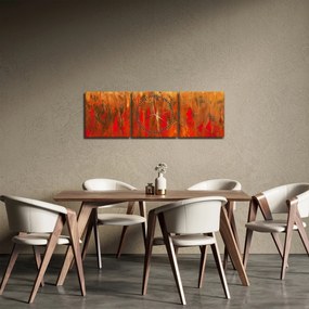 Obraz malowanej abstrakcji (z zegarem) (90x30 cm)