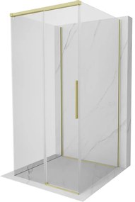 Mexen Rox-3S kabina prysznicowa 3-ścienna rozsuwana 100 x 100 cm, transparent, złota szczotkowana - 8C2-100-100-55-00-3S