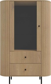 Witryna BOLLA 155 x 97,4 cm, Stojąca witryna do Salonu, Dąb