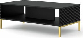 Ława kawowa glamour czarny mat + złote nóżki Z8-E30
