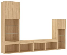 4-częściowy zestaw mebli w kolorze dębu sonoma - Bisco