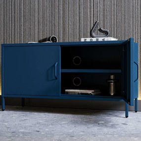 Szafka RTV metalowa na nóżkach granatowa Modern ROSA, 1150 x 595 x 400 mm